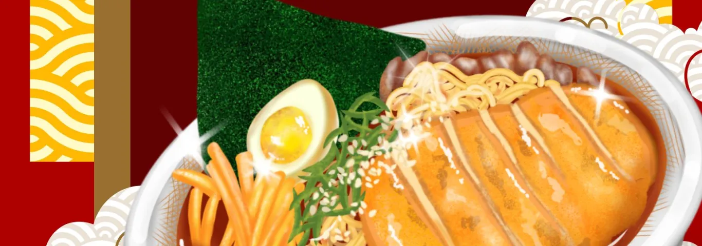 drawing of a ramen dish